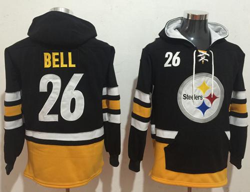 Nike Steelers #26 Le'Veon Bell Black/Gold Name & Number Pullover NFL Hoodie